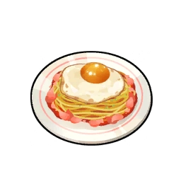 Tomato and fried egg pasta